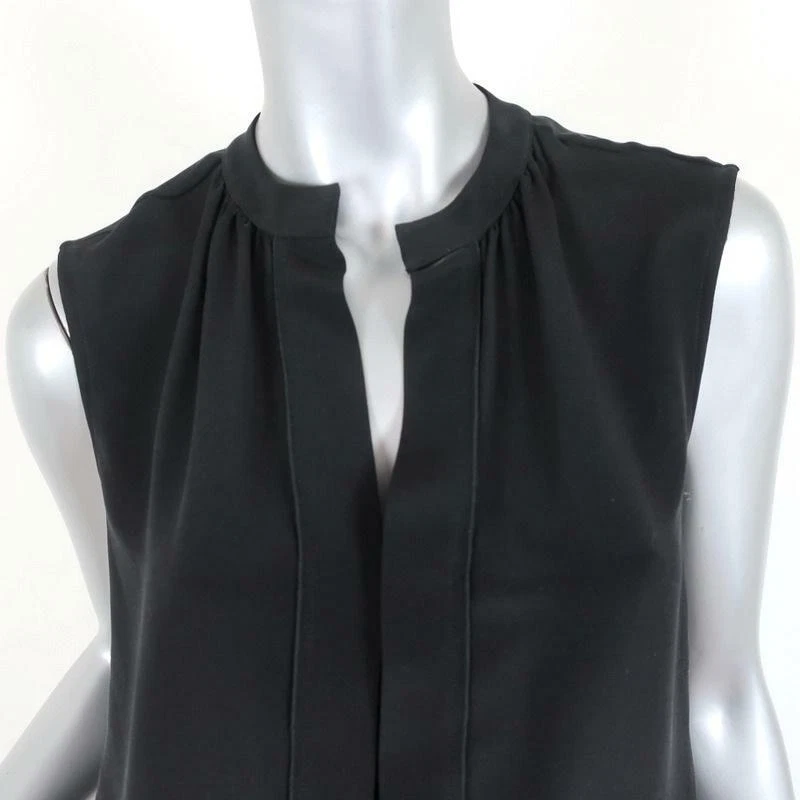 Derek Lam 衬衫 Kara 黑色丝绸 4 码无袖上衣 — 第 2/4 张图片