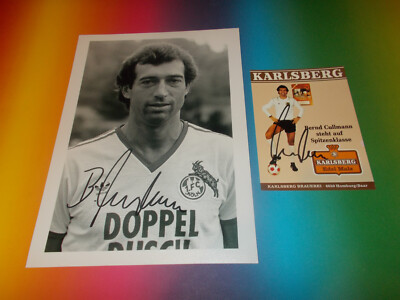 Bernd Cullmann 1.FC Cologne DFB signed autograph on 20x28 photo + 1 postcard