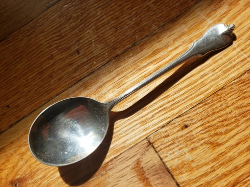 ANTIQUE VINTAGE COLLECTIBLE ROUND SPOON 6" WALLACE STERLING SILVER -