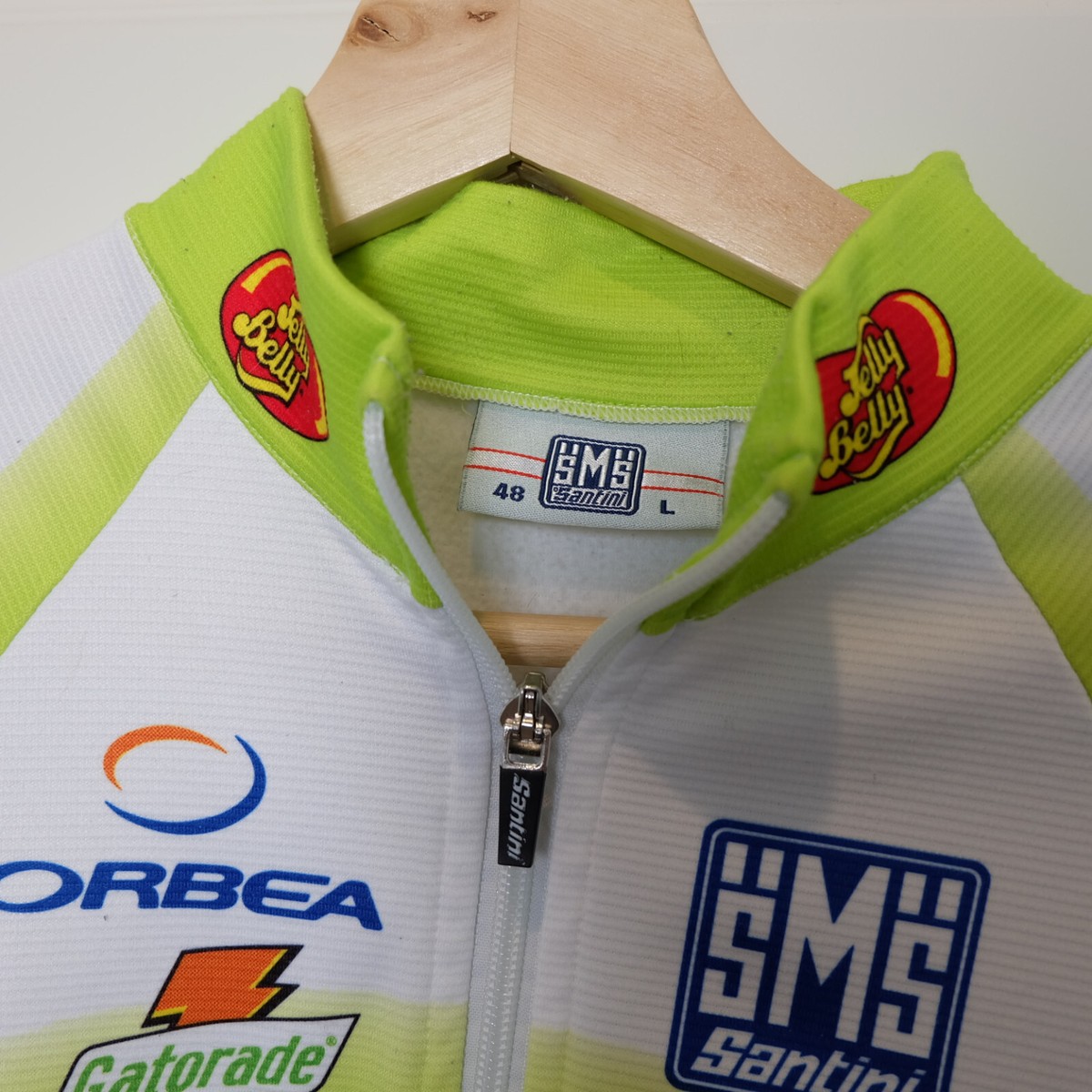 ウェア Santini Jelly Belly Cycling Jersey XXL SMS Santini Jelly Belly Cycling Green Jersey Long Sleeve