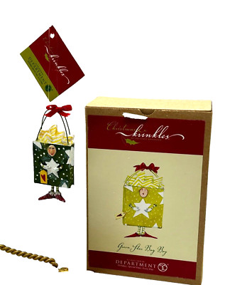 Dept 56 Krinkles Green Star Bag Boy Christmas Holiday Ornament Patience Brewster