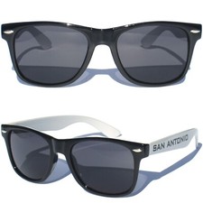 SAN ANTONIO Sunglasses Retro 80s Fashion Sunnies Shades Black Grey