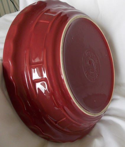 Longaberger Pottery Woven Traditions Paprika red 10" pie dish NEW no box - Picture 4 of 4