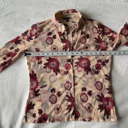 Mexx Vintage Y2K Women’s Floral Stretch Top Long sleeve 2 Pcs Size M - Picture 3 of 8