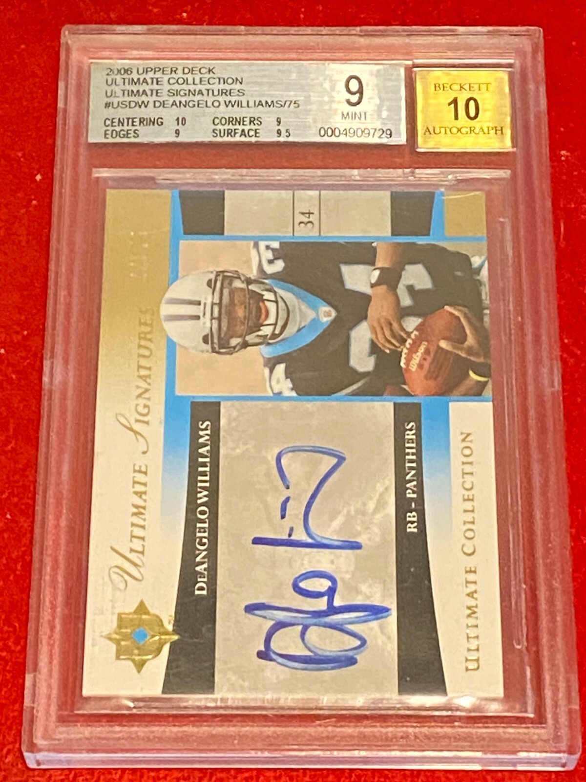 DeAngelo Williams Ultimate Collection Ultimate Signatures #USDW Base