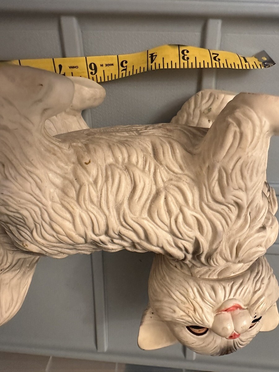 Vtg 1960 Edward Mobley Cat Rubber Toy Gray Long Haired Sleep Vtg 1960 Edward Mobley Cat Rubber Toy Gray Long Haired Sleep