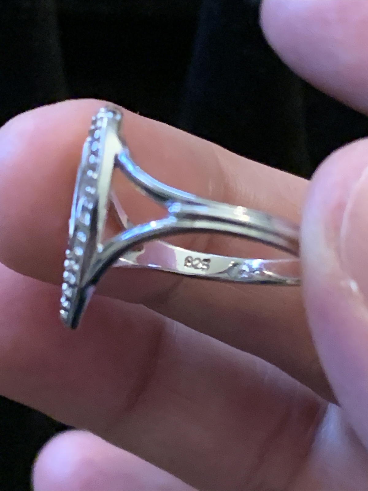 Marked 925 Sterling Silver Ring Initial Letter E … - image 9