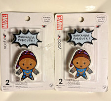 2 Yoobi x Marvel Shuri Black Panther Wakanda Forever Erasers - Damaged Pack