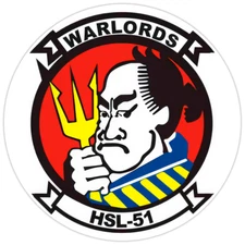 HSL-51 'Warlords' Bumper Sticker Military Vinyl Soldier Decal 5"