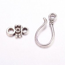 20 Sets Antique Silver Tibetan Style Bowknot Hook and Eye Clasps Jewelry Finding