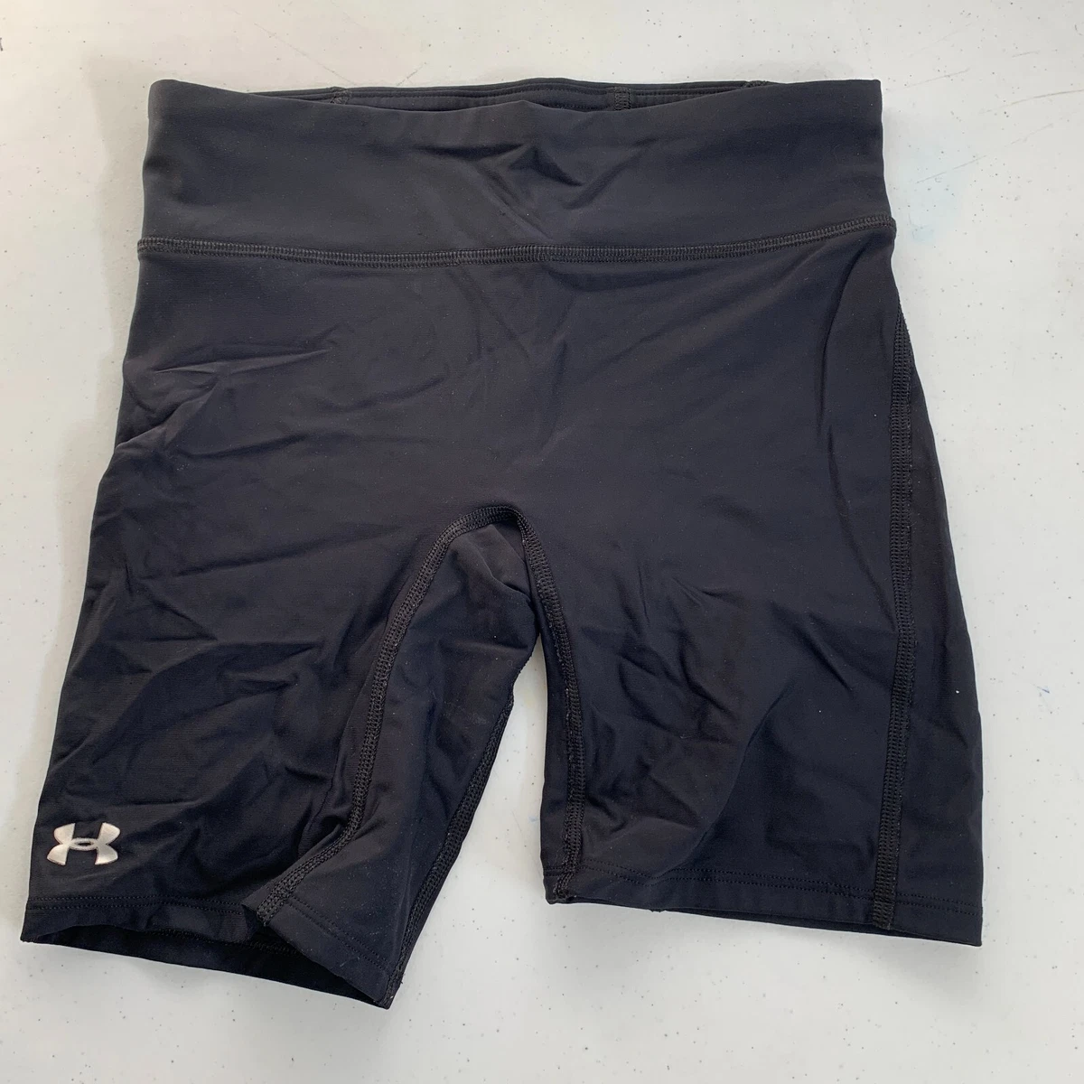 Under Armour Women's Compression Shorts Elastane Nylon Black Tights Size  SM/P