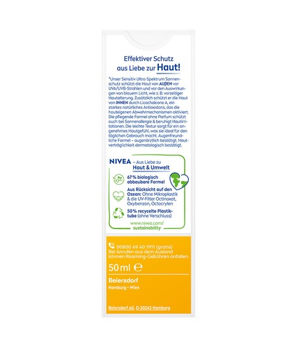 NIVEA SUN UV Face Sensitiv Gesichtsschutz LSF 50 Sonnenallergie Schutz 50ml - Bild 4 von 9