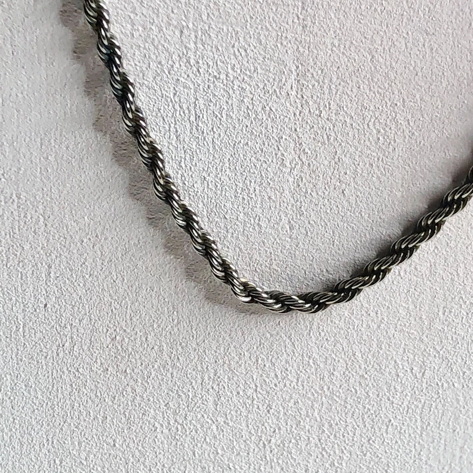 Collar largo cadena cuerda GF blanco 14K Foto 2 de 4