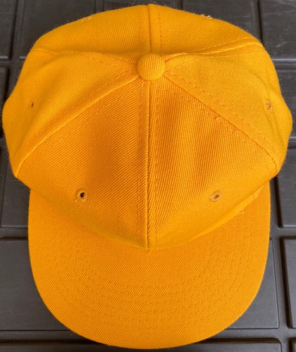 Cappello berretto snapback Youngan oro giallo massiccio bianco nuovo senza etichette vintage anni 80 90 misto lana - Foto 5 di 9