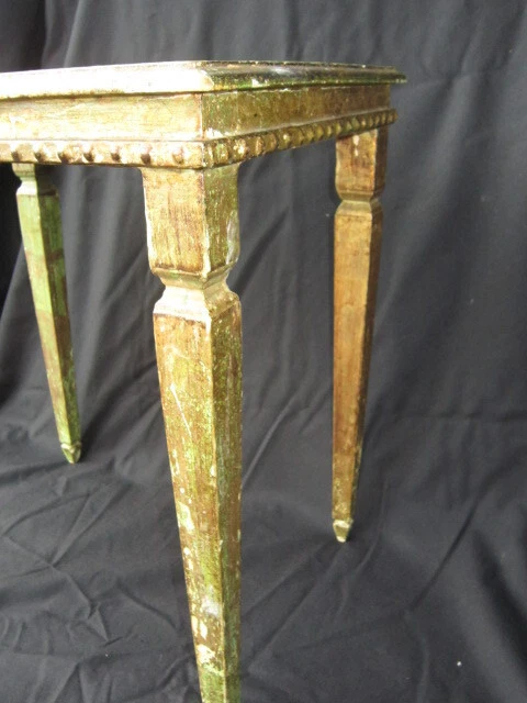 Mesa auxiliar veneciana antigua en madera pintada y dorada estilo Luis XVI Foto 4 de 4