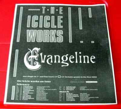 The Icicle Works Evangeline/Tour Vintage ORIG 1987 Presse/Magazin ANZEIGE 12''x 9''