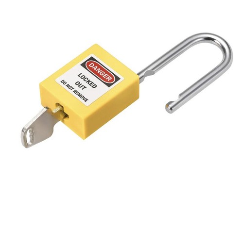 Lockout Tagout Safety Padlock 1-1/2 Inch (38mm) Shackle Yellow 2 Pack - Picture 4 of 5