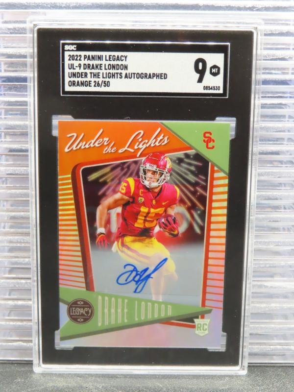 Drake London Panini Legacy Under the Lights #UL9 Autograph-Orange