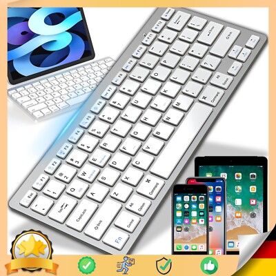 Tastatur Kabellose 2.4GHz Wireless Keyboard Drahtlose Bluetooth PC Laptop Retoo
