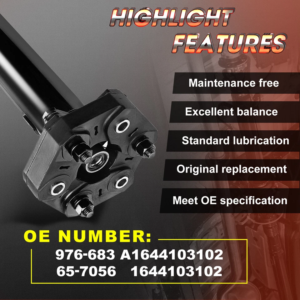 Rear Driveshaft Prop Shaft for Mercedes-Benz W164 ML320 ML350 ML450 AWD 976-683 Foto 3 de 4