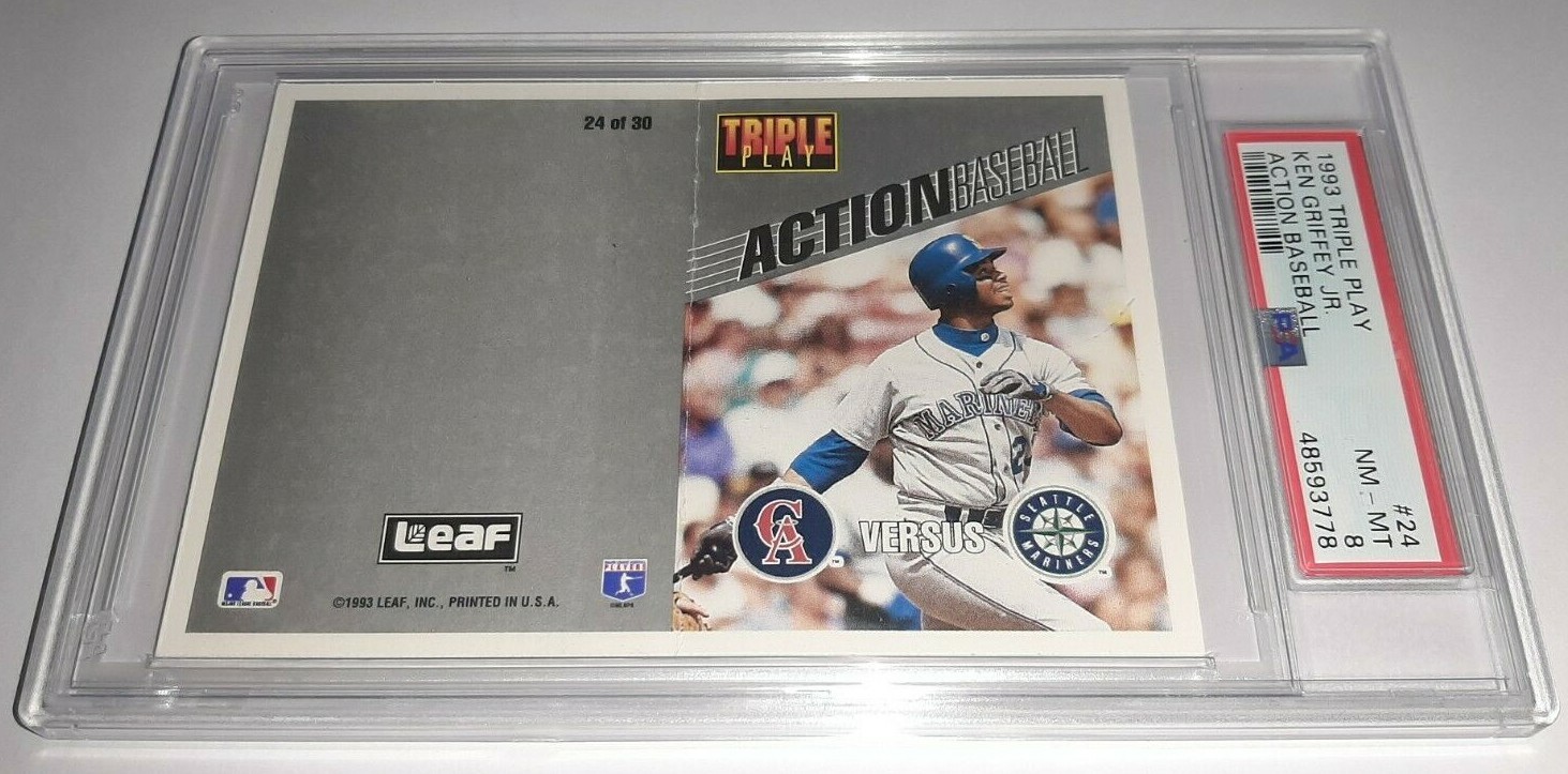 1993 Triple Play Action Baseball Game Card 24 Ken Griffey Jr Card PSA