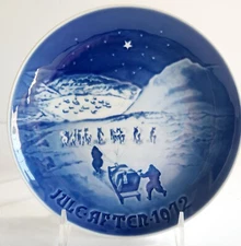 B & G BING AND GRONDAHL - DENMARK 1972 ANNUAL 7" CHRISTMAS PLATE  "JULE AFTER"