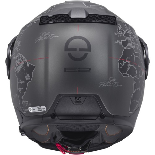 Motorrad Helm 57 (M) - Schuberth E2 Atlas Klapphelm - schwarz-anthrazit-rot matt - Bild 5 von 7