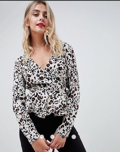 leopard print blouse asos