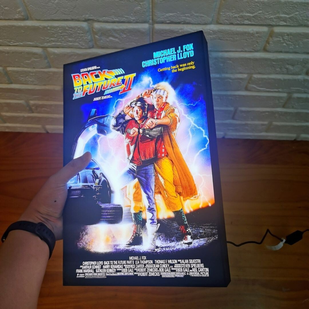 Back To The Future 2 Vintage Poster LED Lightbox (BTTF 2 Lightbox