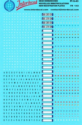 Décalcomanies Plaques D'immatriculation Allemandes – Format 180x80mm – Vert – Échelles 1/43 Et 1/18 – Neuf