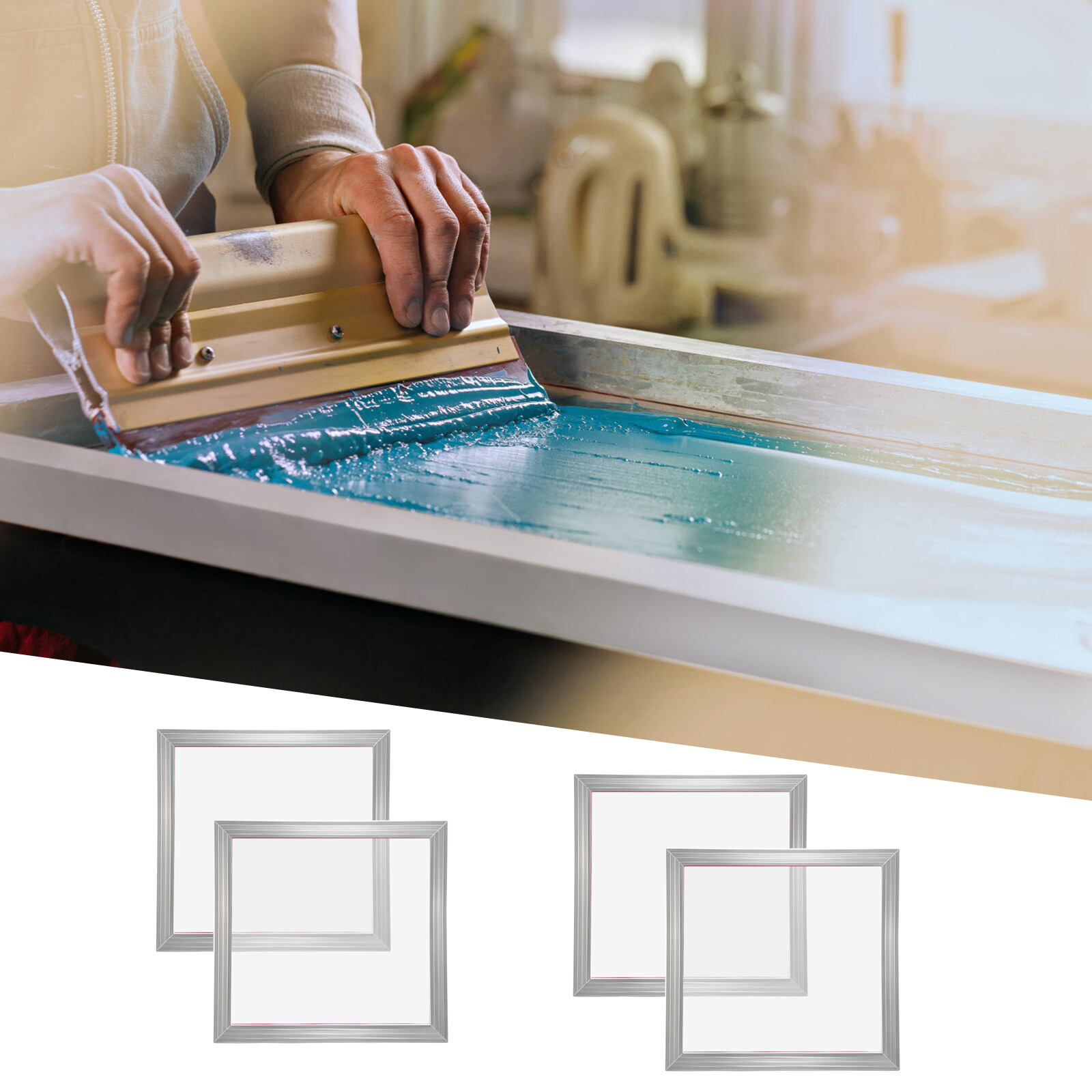 Kit Sérigraphie VEVOR 4 Cadres Alu pour Création de T-Shirts Atelier