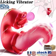 G-Spot Dildo Massager Clit Licking Tongue Vibrator Dildo Sex Toys For Women New