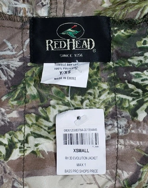 RedHead 3D Evolution Bug Advantage Max 1 Zip Hoodie Camo Jacket Size Y/XS NWT - Image 4 of 4