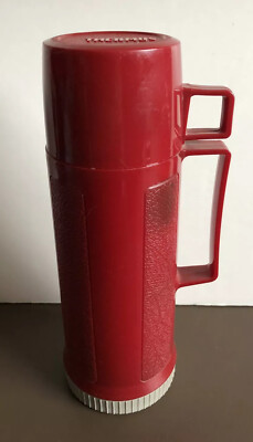 Vintage plastic Thermos King Seely Vacuum Bottle 14oz red maroon