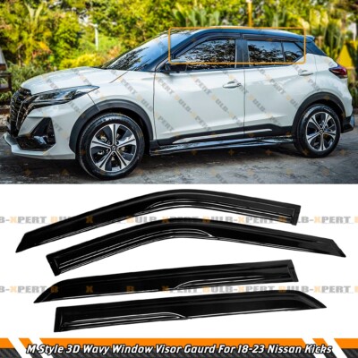 For 2017-2024 Nissan Kicks JDM 3D Wavy Mugen Style Window Visors Rain Guards | Acrylic | Adhesive | Right For 2017-2024 Nissan Kicks JDM 3D Wavy Mugen Style Window Visors Rain Guards | Acrylic | Adhesive | Right