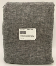 Pottery Barn Belgian Flax Linen Duvet Cover Heathered Charcoal Full Queen N341