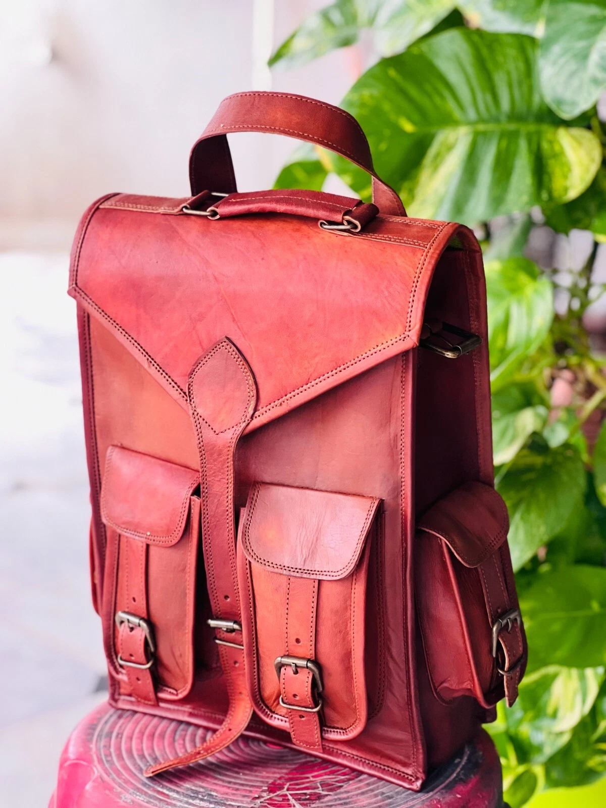 Pro Leather Backpack Bag Laptop Rucksack Vintage Brown Men Genuine S Travel New
Opens in a new windo