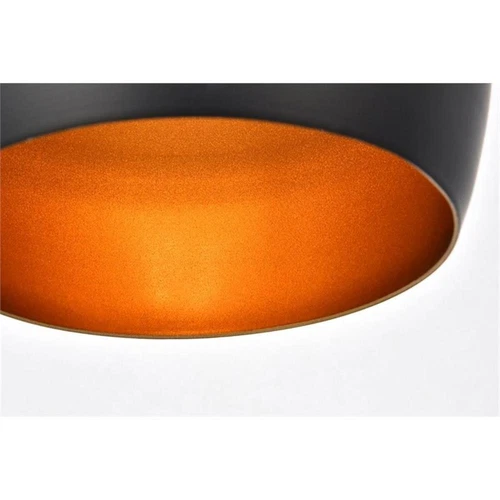 Living District Nora 1-Light Transitional Aluminum Pendant in Black - Picture 5 of 6