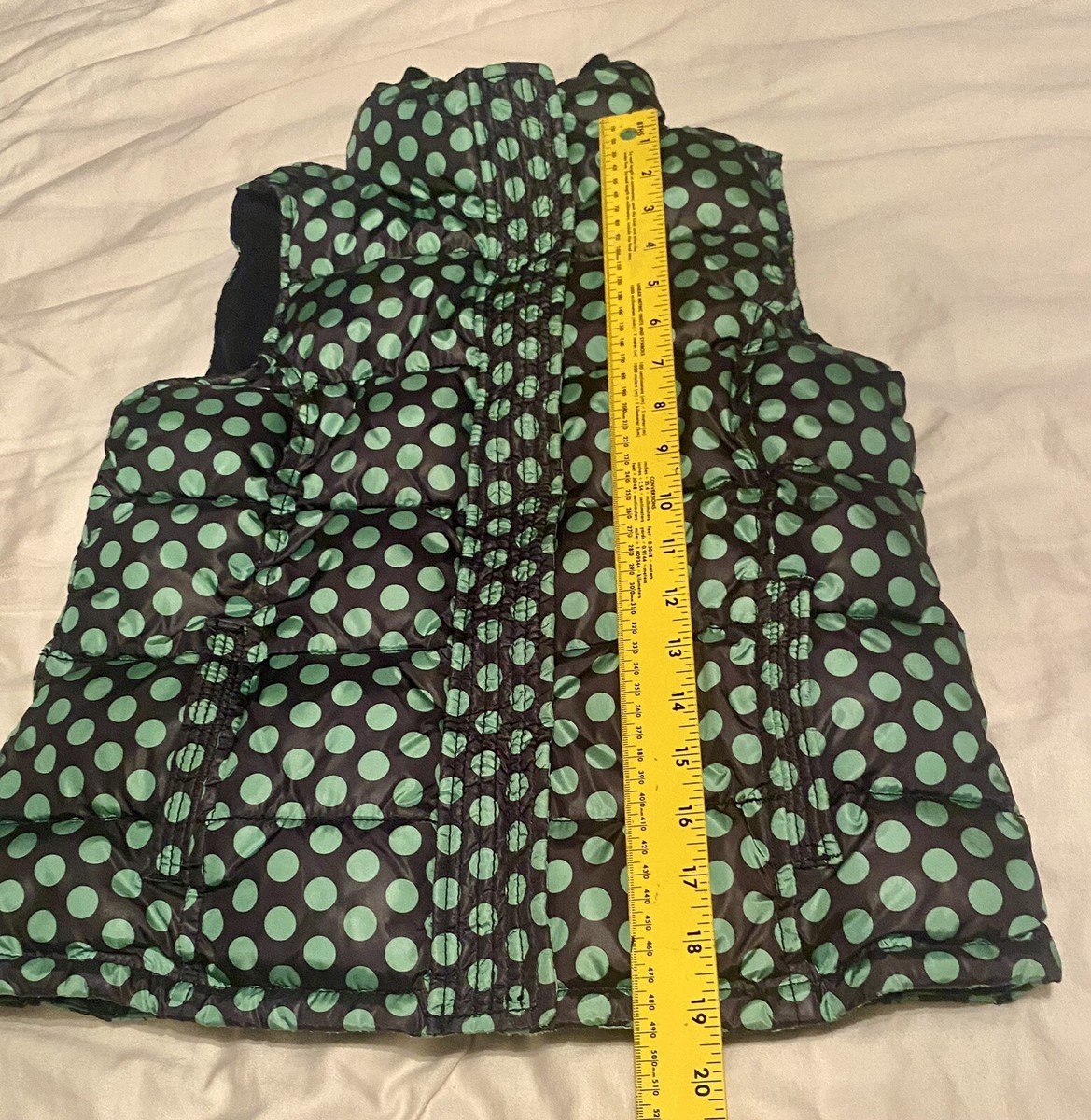 GAP KIDS Navy & Green Polka Dot Puffer Vest Jacket Outdoors