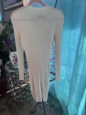 Forever 21 Bodycon Cream Knitted Soft Dress Plus Size 0X Ribbed BNWT