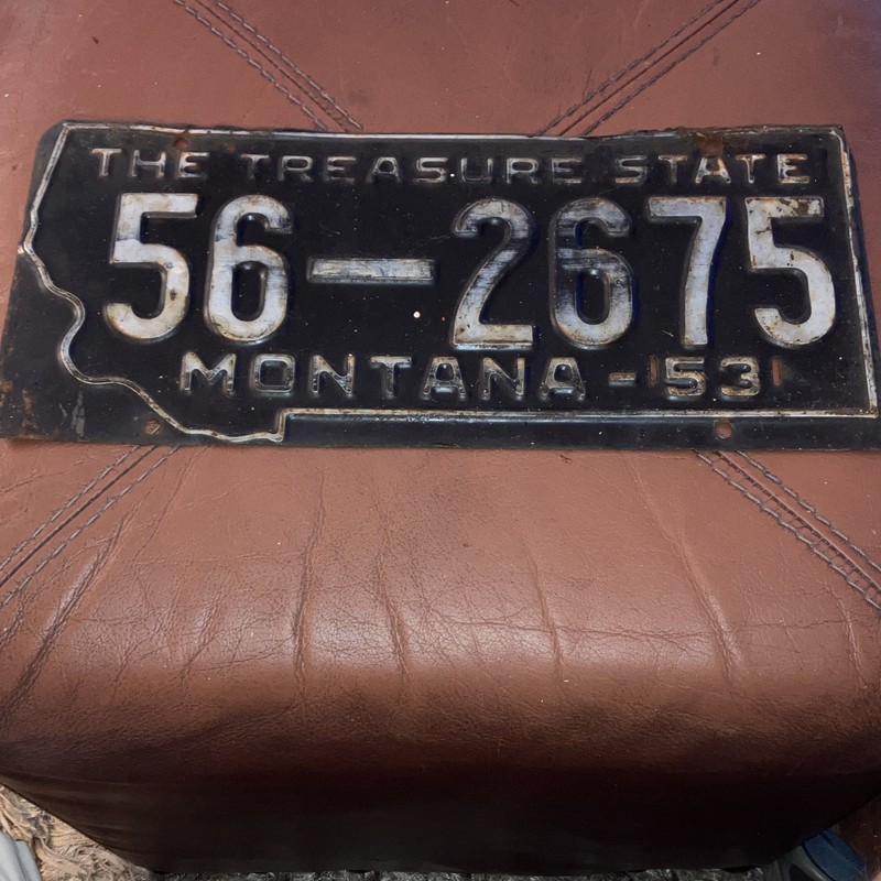 1953 Montana Vintage License Plate "The Treasure State" 56-2675