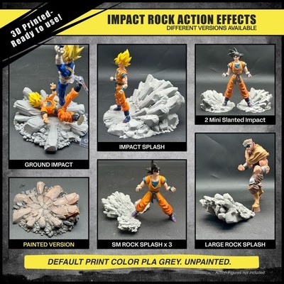Ground Impact Rock Crater Action Effects | 3D Printed Diorama Prop