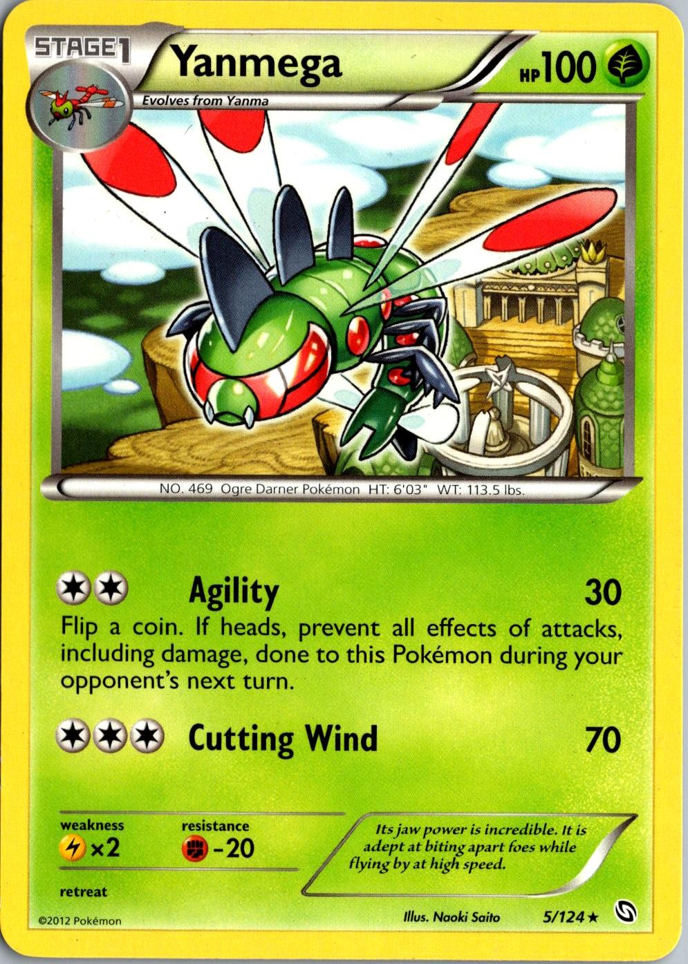 Yanmega 5/124 Rare Dragons Exalted LP Pokemon Card