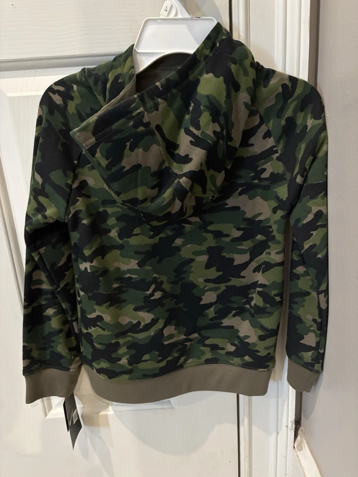 Nike молодежи мальчиков пуловер камуфляж толстовка с капюшоном зеленый оранжевый размер 7 - Изображение 3 из 4