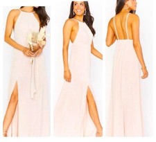 NWT Show Me your Mumu Amanda Dress/ Side Slit in Dancing Queen Shine Blush Small