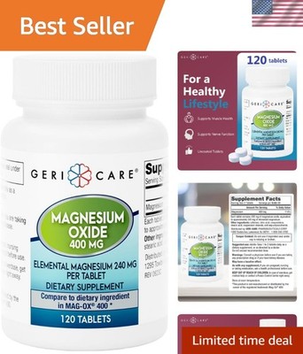 Magnesium Oxide Supplement 240 mg of Elemental Magnesium, 120 Tablets, Essent...