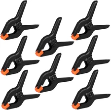 12 Pack Plastic Spring Clamps, 3.5Inch Small Heavy Duty Clips for Crafts, Backdr