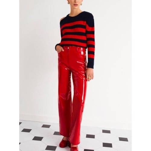 Red Faux Leather Pants by Nocturne