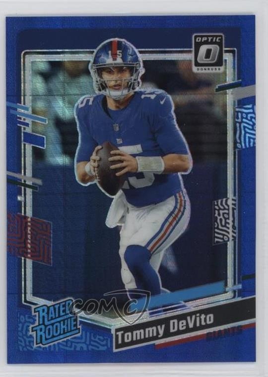 2023 Panini Donruss Optic Rated Rookie Blue Hyper Prizm Tommy DeVito #280 03iq