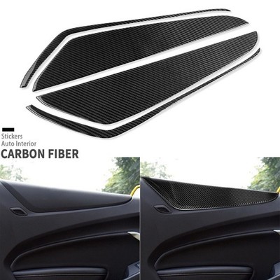 4Pcs Real Carbon Fiber Interior Door Panel Cover Trim For Chevrolet Camaro 16-24